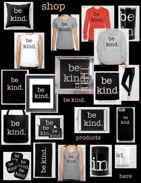 be kind collage with color font copy